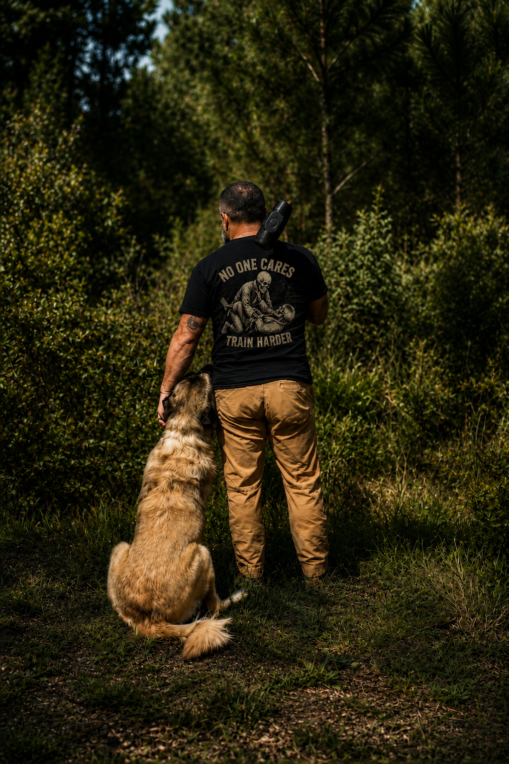No One Cares. Train Harder. | Jiu-Jitsu Tee — lifestyle view